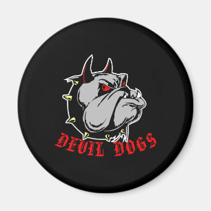 Imán Bulldog Perros Diablo Negro