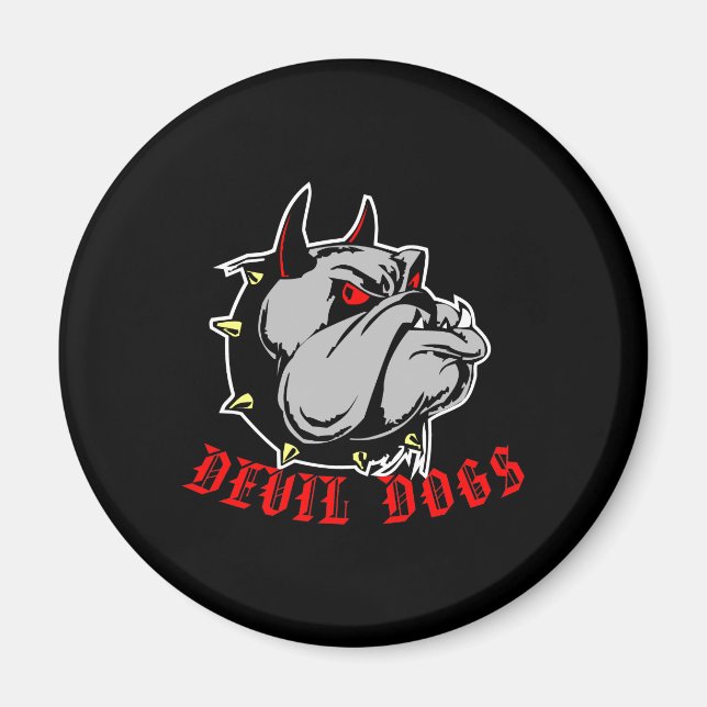Imán Bulldog Perros Diablo Negro (Frente)