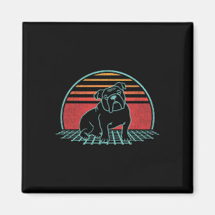 Imán Bulldog Retro Perro Lover Estilo de la Vieja 80