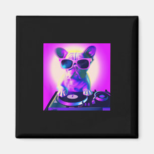 Imán Bulldog Vaporwave Dj Perro Mujeres Estéticas Chica