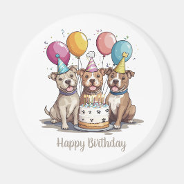 Imán Bulldoges de cumpleaños felices
