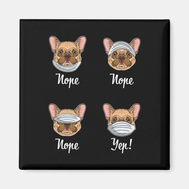 Imán Bulldoges de la máscara de perro del Bulldog franc (Frente)