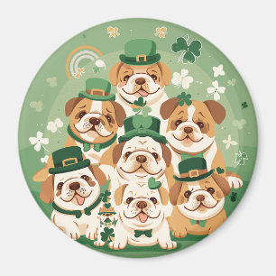 Imán Bulldoges en inglés del Día de San Patricio