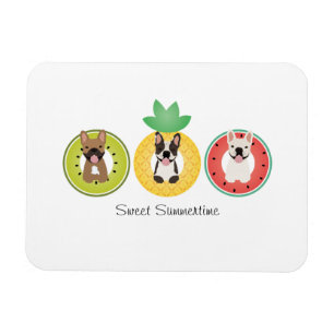 Imán Bulldogs Franceses En Flotadores De Frutas