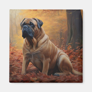 Imán Bullmastiff en Otoño Hojas que Caen Inspiran