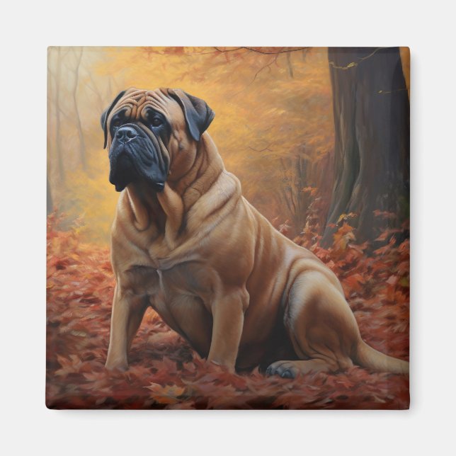 Imán Bullmastiff en otoño se inspira la caída de las ho (Frente)