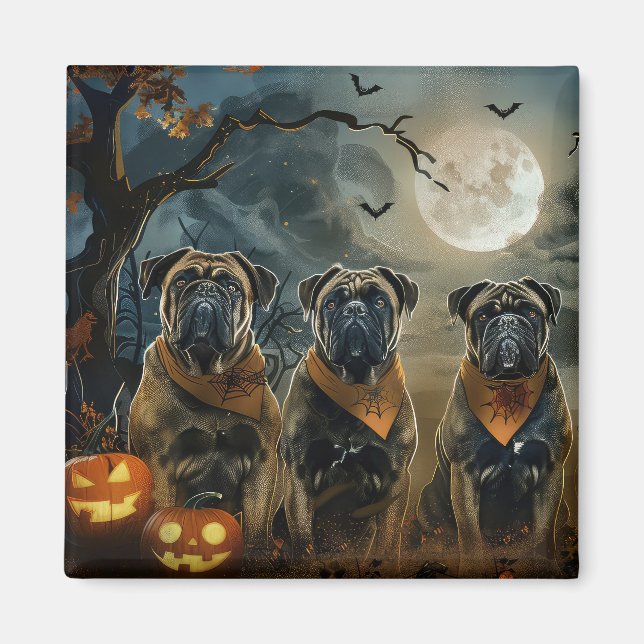 Imán Bullmastiff Halloween Spooky (Frente)