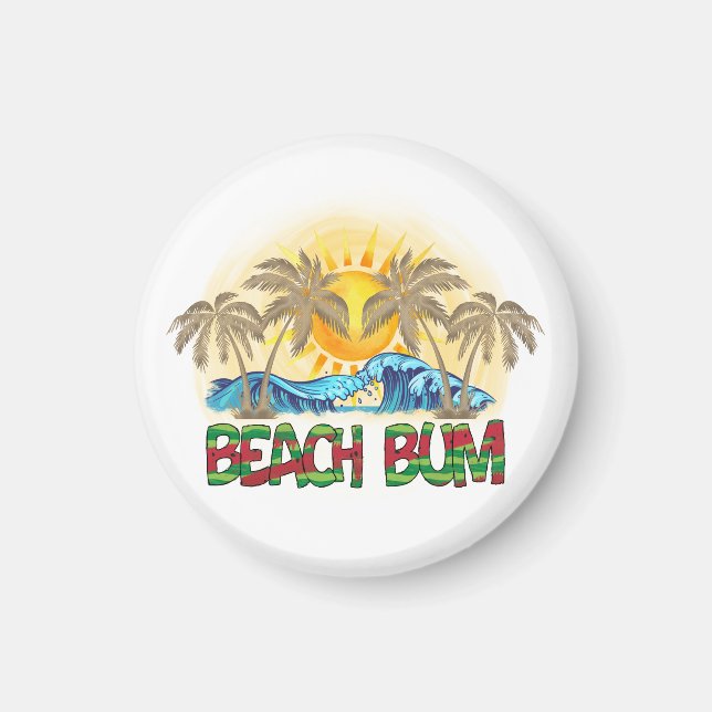 Imán Bum de playa | sandía, olas oceánicas y sol tropic (Frente)