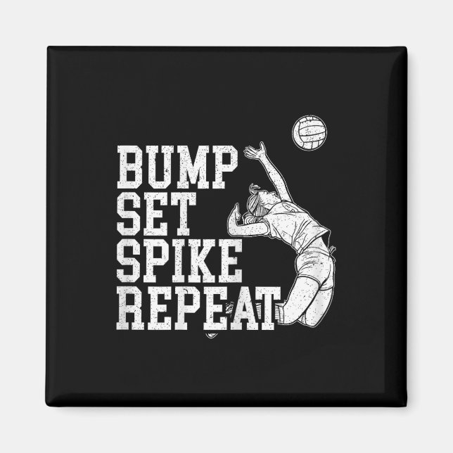 Imán Bump Set Spike Repeat Volleyll Player Coach Gameda (Frente)