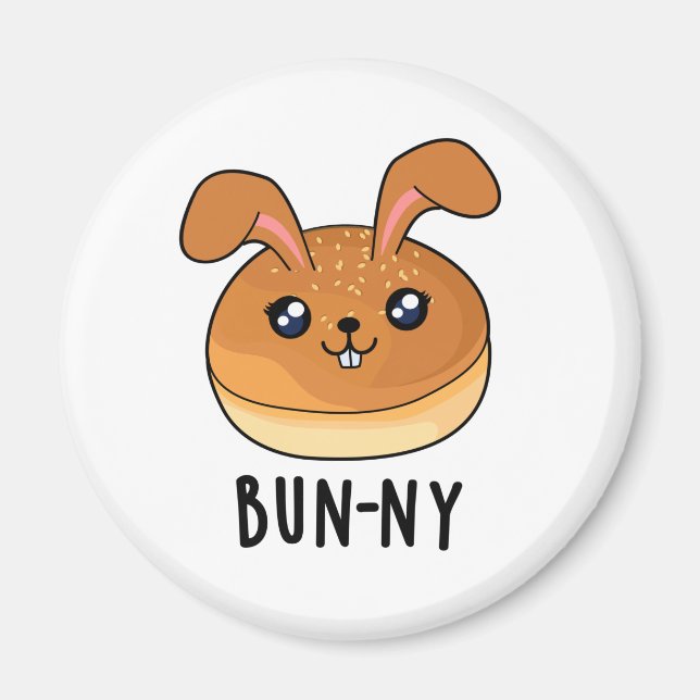 Imán Bun-ny Funny Conejo Conejo Conejo Conejo Bun Pun (Frente)