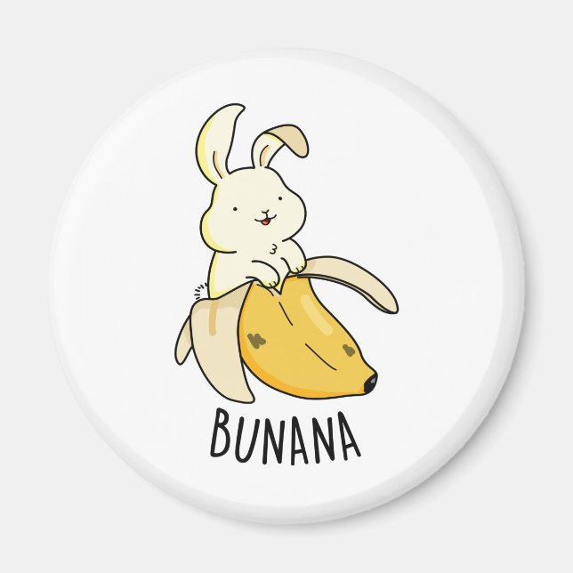 Imán Bunana Graciosa Bunny En Un Bollo De Banana (Frente)