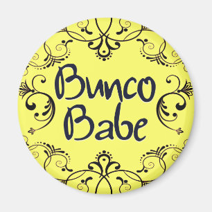 Imán Bunco Babe con botón Swirls