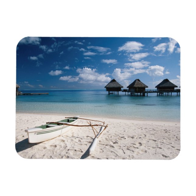 Imán Bungalows del motu Toopua de la playa (Horizontal)