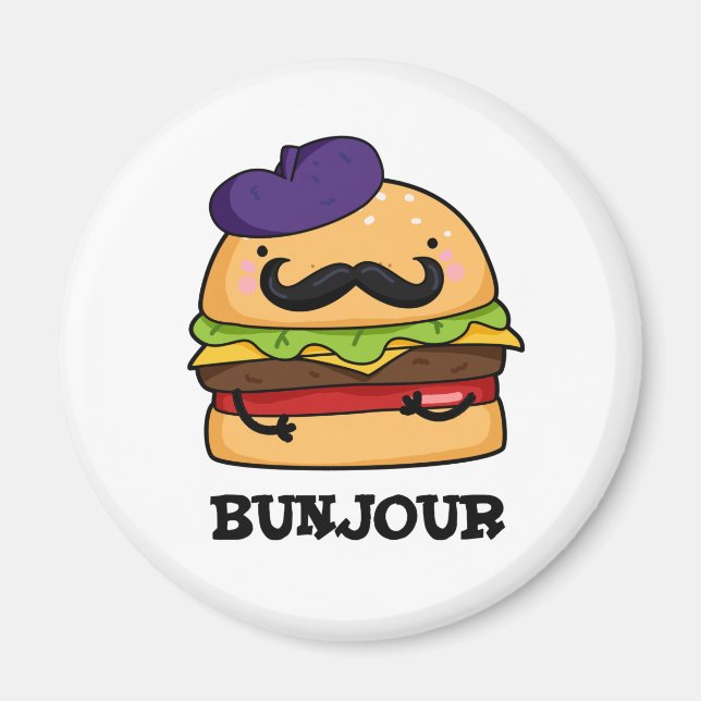Imán Bunjour Funny French Burger Bun PUn (Frente)