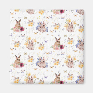 Imán Bunny celebra el Día de Pascua con mariposas