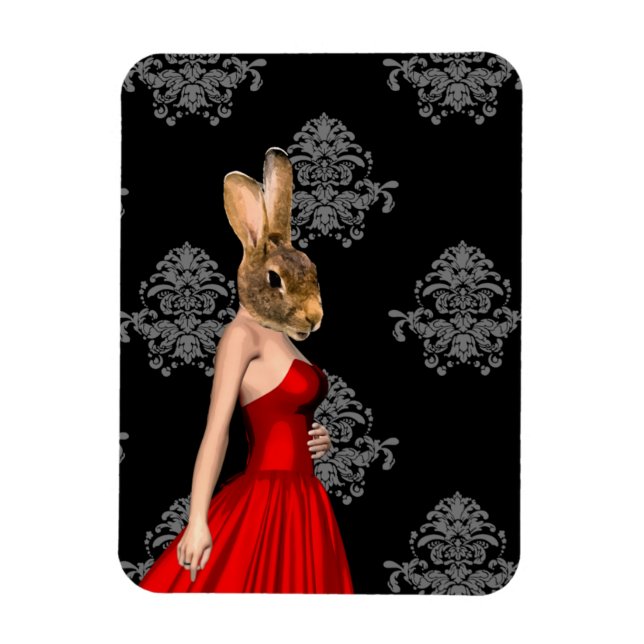 Imán Bunny con vestido rojo (Vertical)