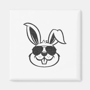 Imán Bunny Face con Sungles Rabbit Easter Day Hombres