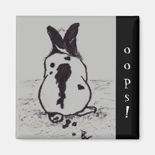 Imán Bunny Go Oops aceo Magnet (Frente)