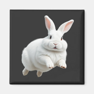 Imán Bunny Happy Playful Jumping En El Conejo Aéreo