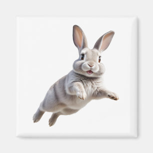 Imán Bunny Happy Playful Jumping En El Conejo Aéreo