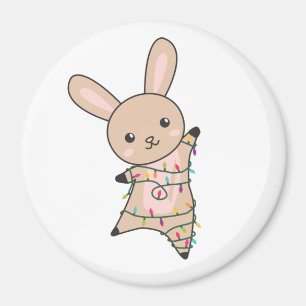Imán Bunny Merry Christmas Winter Animals Rabbits