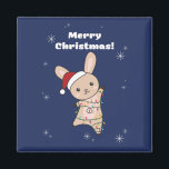 Imán Bunny Merry Christmas Winter Animals Rabbits Magne<br><div class="desc">El conejo para Navidades con luces de hadas. Animales divertidos con regalos y nieve para las vacaciones. También es gracioso para los Navidades en julio. Hasen son animales dulces y perfectos para los Navidades.</div>