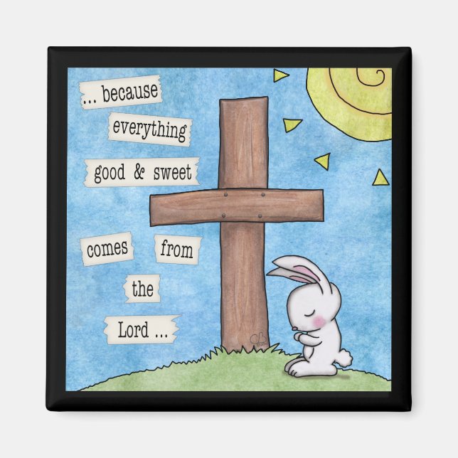 Imán Bunny Prays At the Cross (Frente)