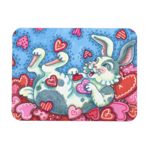 IMÁN BUNNY RABBIT & COLORIDOS CORAZONES VALENTINAS DE L