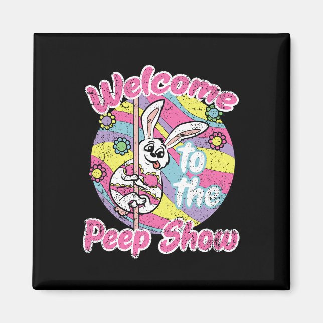 Imán Bunny Show Easter Rabbit Egg Hung Spring Wo (Frente)