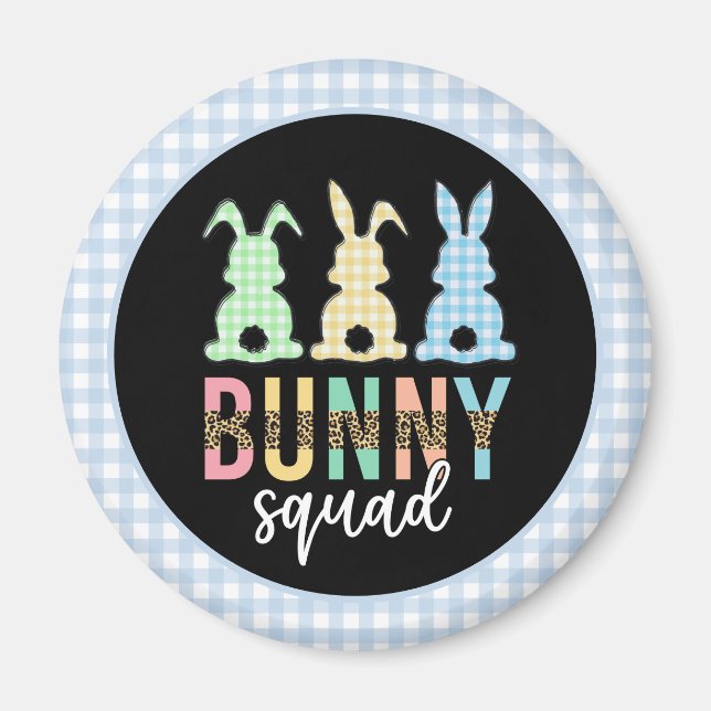 Imán Bunny Squad | Caza de huevos de Pascua Conejito (Frente)
