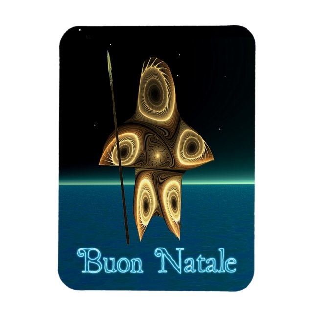 Imán Buon Natale - Cazador inuit fractal (Vertical)