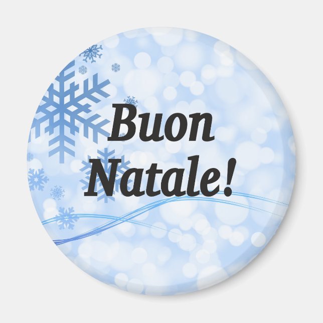 Imán ¡Buon Natale! Feliz Navidad en italiano (Frente)