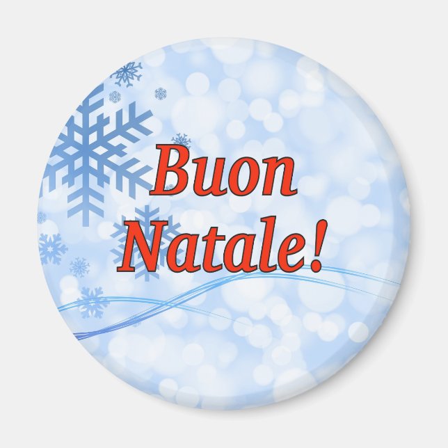 Imán ¡Buon Natale! Feliz Navidad en rf italiano (Frente)