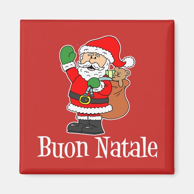 Imán Buon Natale Navidades italianos Santa Magnet (Frente)