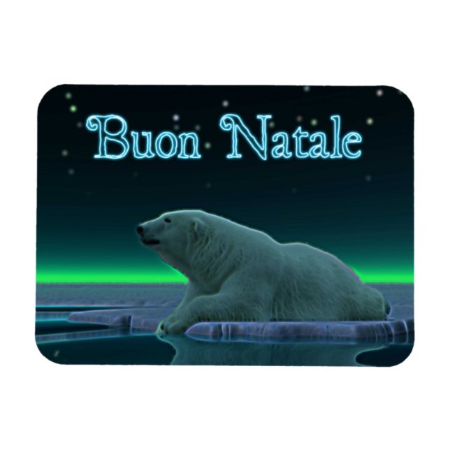 Imán Buon Natale - Oso Polar del borde del hielo (Horizontal)