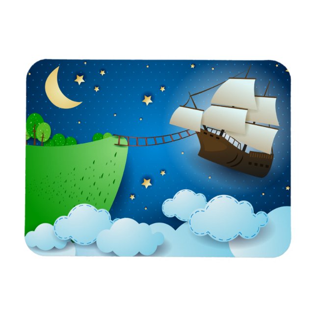 Imán Buque volador al aterrizar (Horizontal)