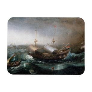 Imán Buques mercantes de los Países Bajos y una pequeña