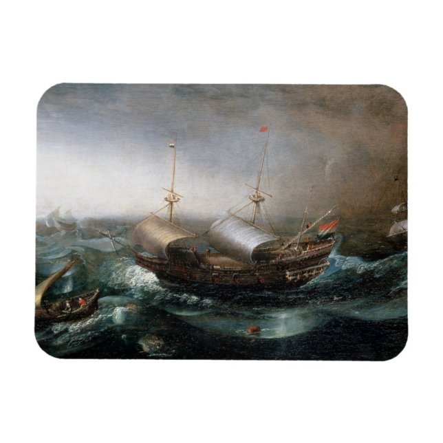 Imán Buques mercantes de los Países Bajos y una pequeña (Horizontal)