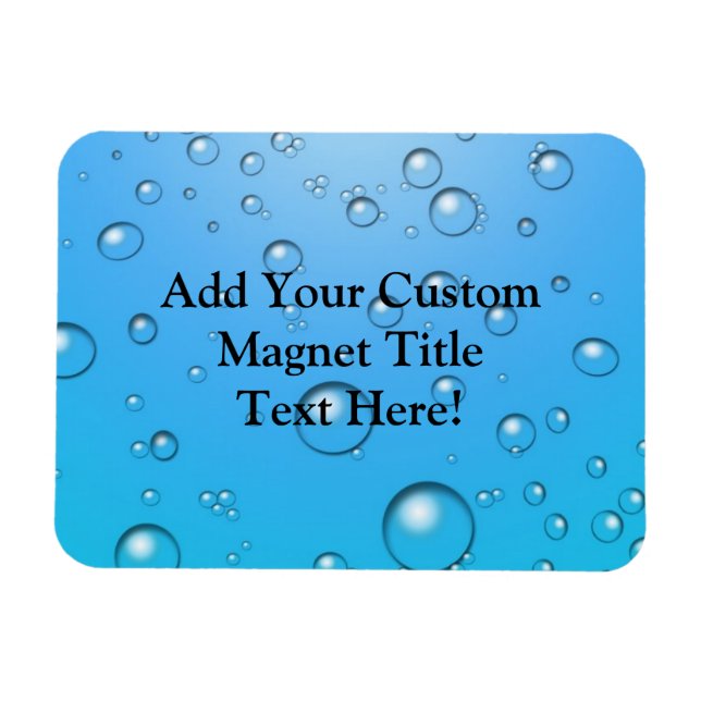 Imán Burbujas claras, agua azul (Horizontal)