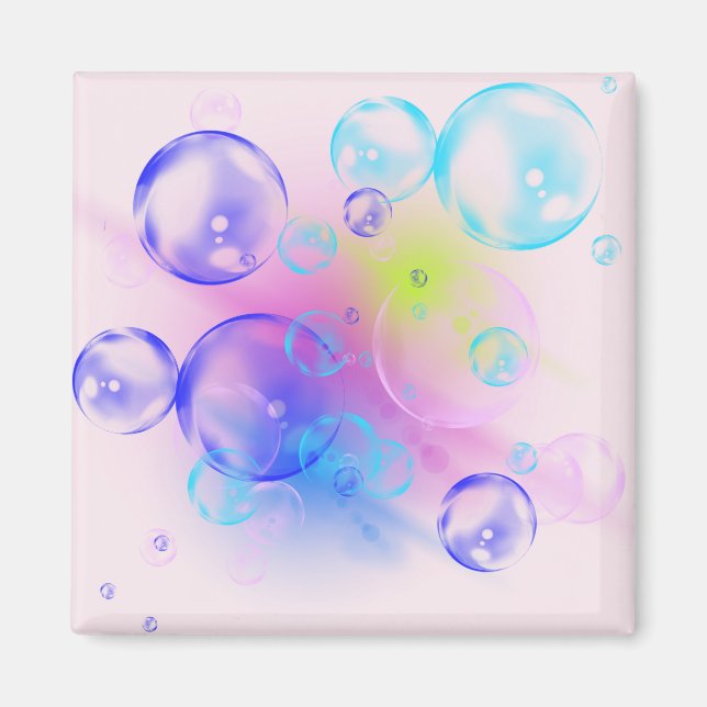 Imán BURBUJAS - Colorida imagen abstracta de arte fract (Frente)