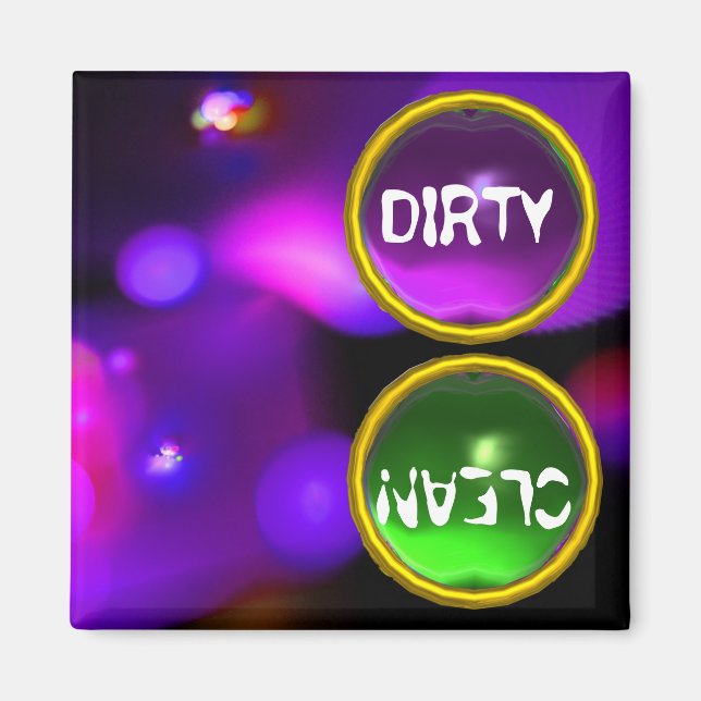 Imán BURBUJAS CUANTUM Y GEMAS VERDES PURPLE sucios limp (Frente)