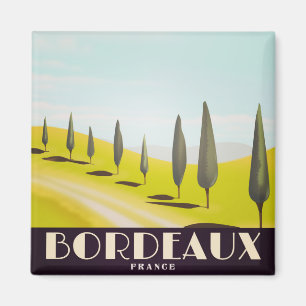 Imán Burdeos, afiche de viajes al estilo francés Vintag