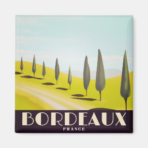 Imán Burdeos, poster francés del viaje del estilo del