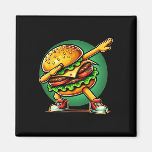 Imán Burger Dabbing Dancing Funny Burger Hamburger Food