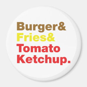 Imán Burger & Fries & Tomato Ketchup.