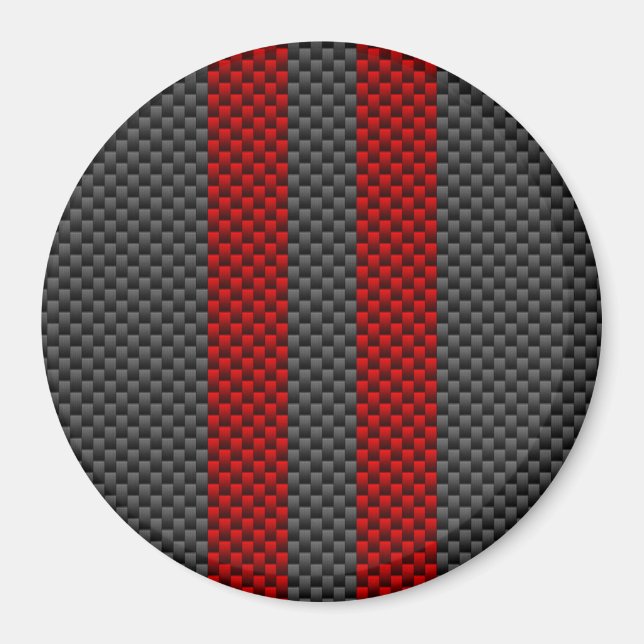 Imán Burgundy Red Carbon Fiber Style Stripes Decour (Frente)