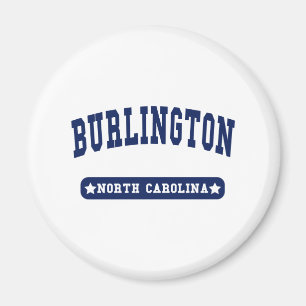 Imán Burlington North Carolina College Style t camiseta