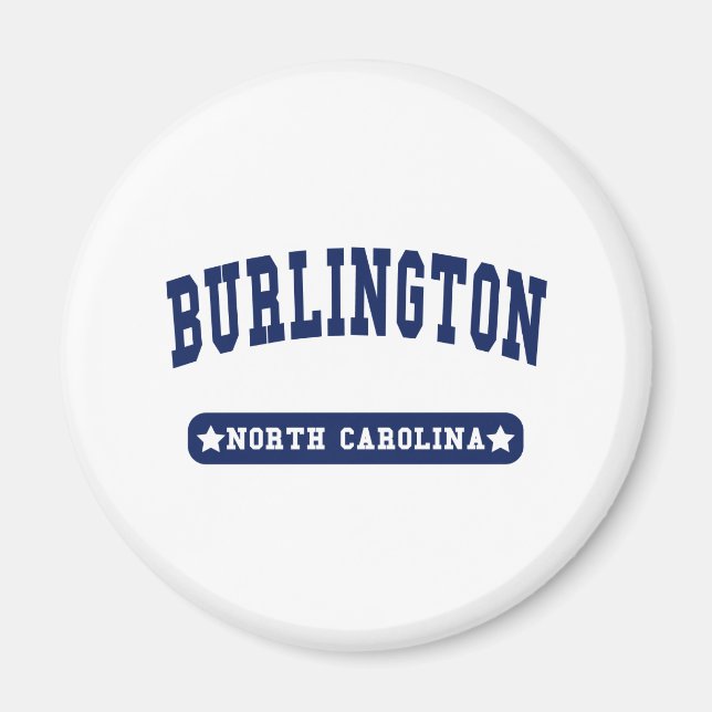 Imán Burlington North Carolina College Style t camiseta (Frente)