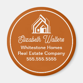 Imán Burnt Orange Real Estate Company Custom Realtor