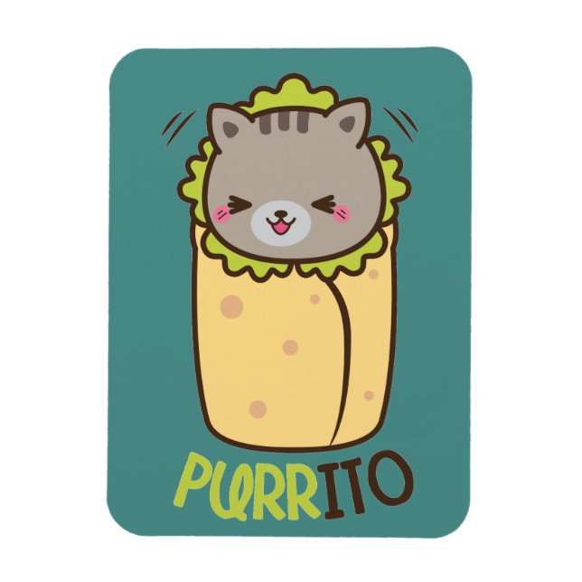 Imán Burrito de gato de Purrito Kitty (Vertical)